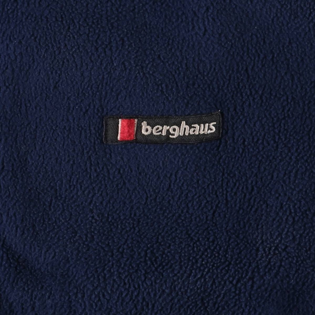 1980'S Berghaus fleece jacket, made in the UK, men's size L, vintage polyester navy blue type Vintage Second Hand