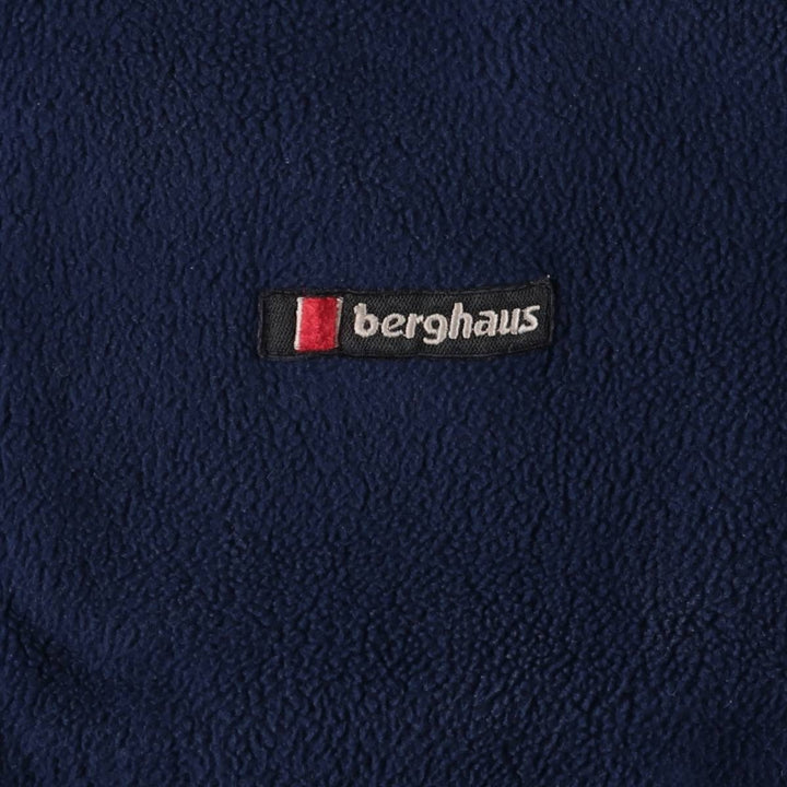 1980'S Berghaus fleece jacket, made in the UK, men's size L, vintage polyester navy blue type Vintage Second Hand