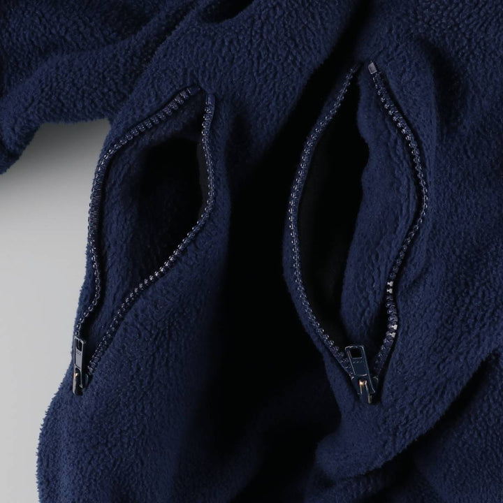 1980'S Berghaus fleece jacket, made in the UK, men's size L, vintage polyester navy blue type Vintage Second Hand