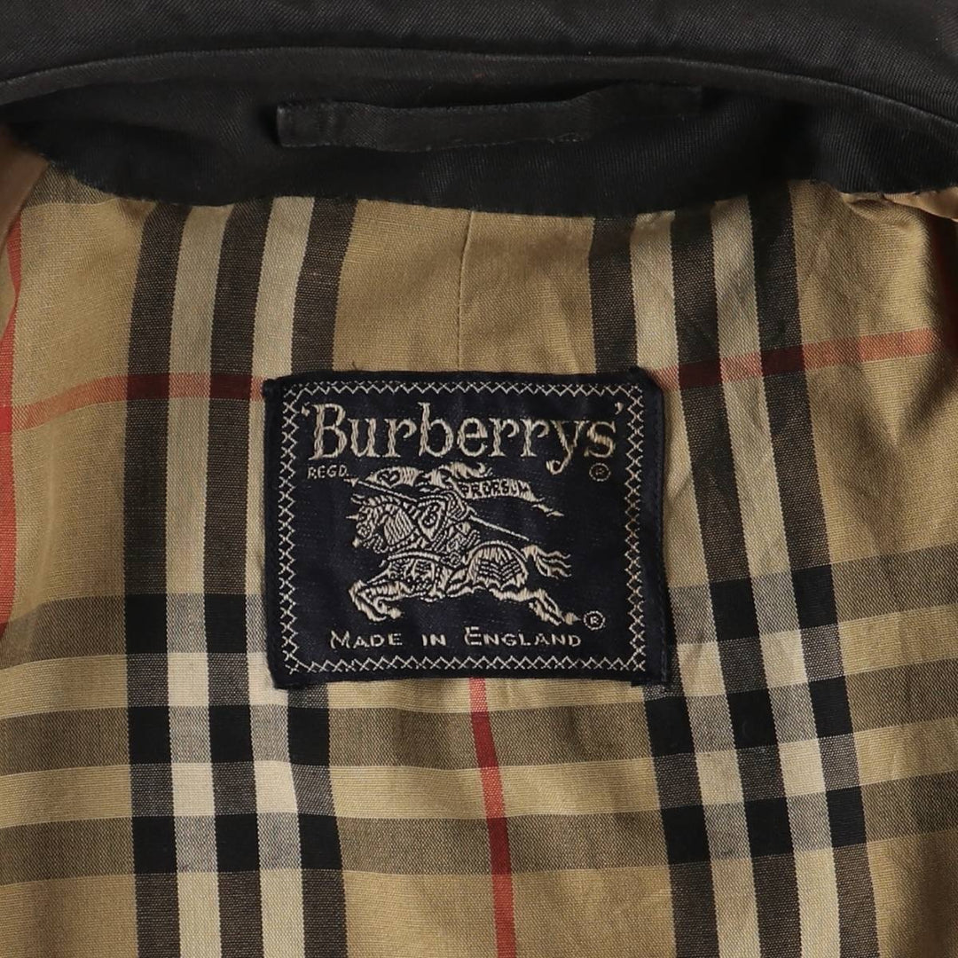 Burberry's Balmacaan Coat, Made in England, Men's Size L polyester black type Vintage Second Hand