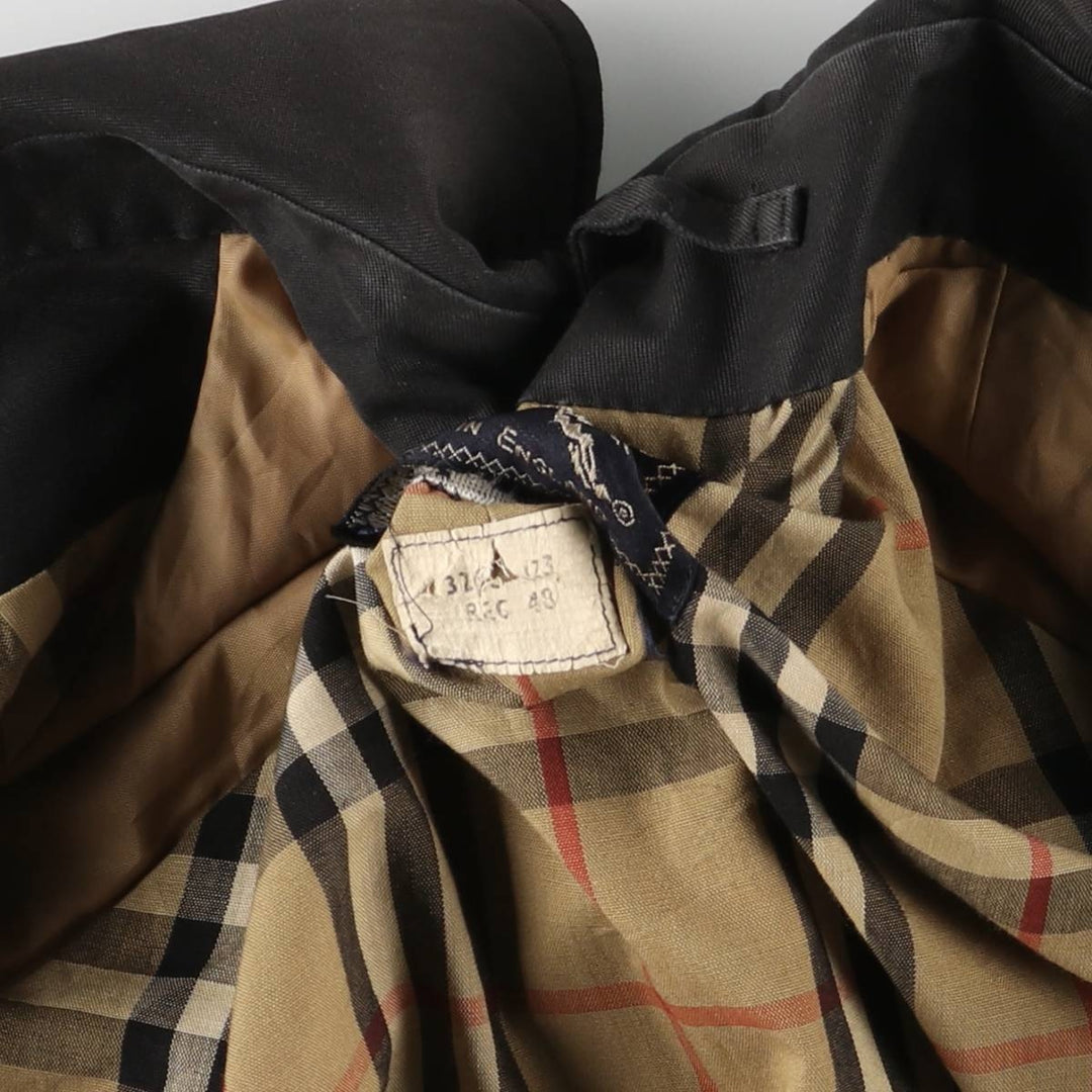 Burberry's Balmacaan Coat, Made in England, Men's Size L polyester black type Vintage Second Hand