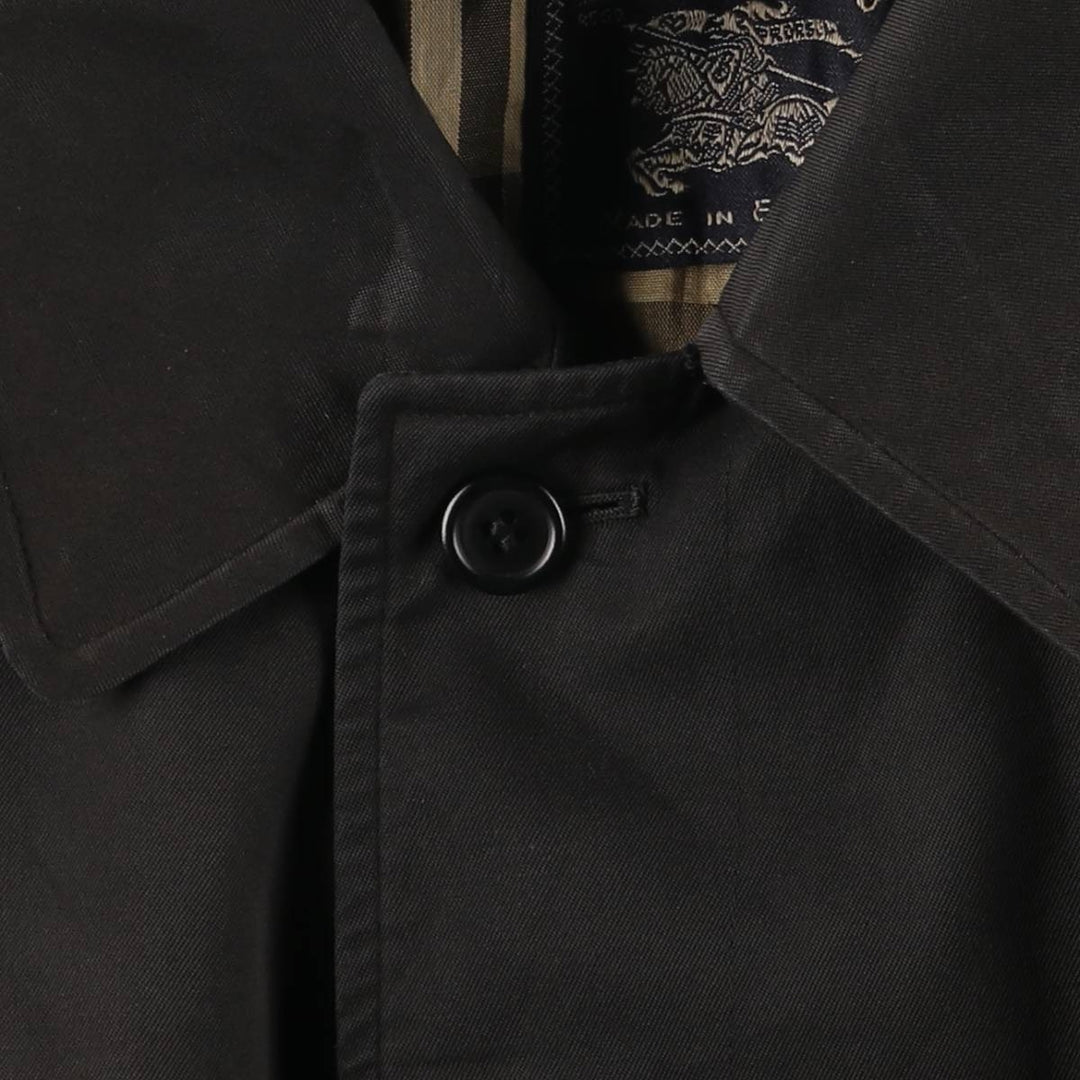 Burberry's Balmacaan Coat, Made in England, Men's Size L polyester black type Vintage Second Hand