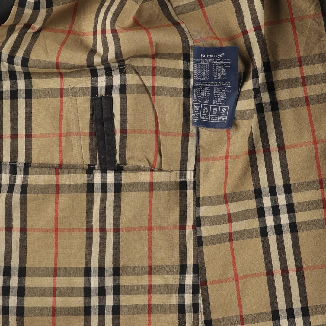 Burberry's Balmacaan Coat, Made in England, Men's Size L polyester black type Vintage Second Hand