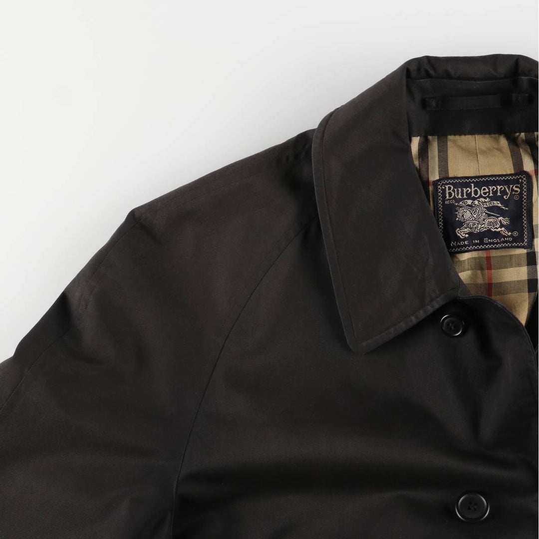 Burberry's Balmacaan Coat, Made in England, Men's Size L polyester black type Vintage Second Hand