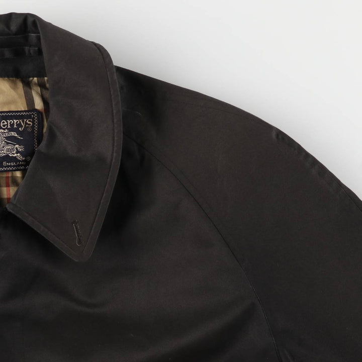Burberry's Balmacaan Coat, Made in England, Men's Size L polyester black type Vintage Second Hand