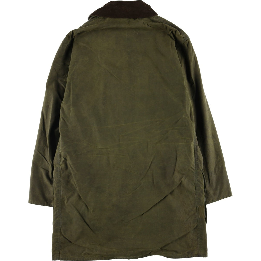 1980'S Barbour BORDER 2 Warrant Waxed Cotton Oiled Jacket, Made in England, Men's Size Small unclear Khaki type Vintage Second Hand