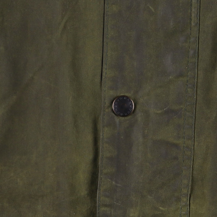 1980'S Barbour BORDER 2 Warrant Waxed Cotton Oiled Jacket, Made in England, Men's Size Small unclear Khaki type Vintage Second Hand