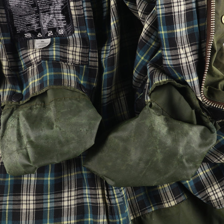 1980'S Barbour BORDER 2 Warrant Waxed Cotton Oiled Jacket, Made in England, Men's Size Small unclear Khaki type Vintage Second Hand