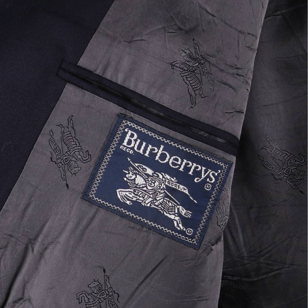 Burberry's peak lapel double-breasted wool tailored jacket, size L wool navy blue type Vintage Second Hand