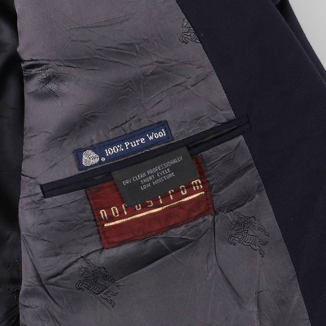 Burberry's peak lapel double-breasted wool tailored jacket, size L wool navy blue type Vintage Second Hand