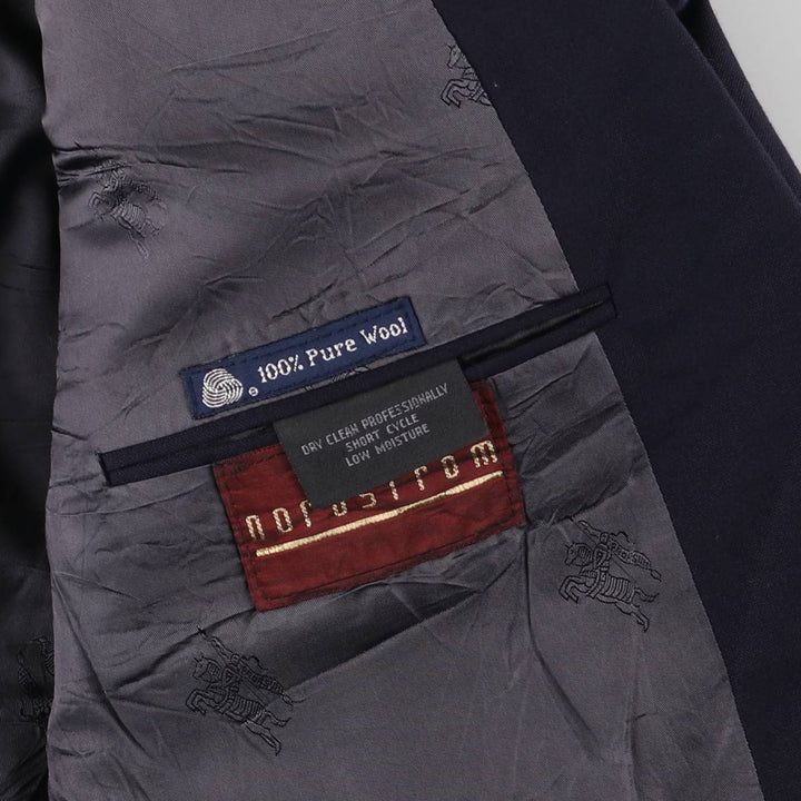 Burberry's peak lapel double-breasted wool tailored jacket, size L wool navy blue type Vintage Second Hand