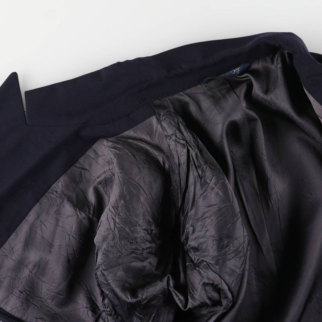 Burberry's peak lapel double-breasted wool tailored jacket, size L wool navy blue type Vintage Second Hand