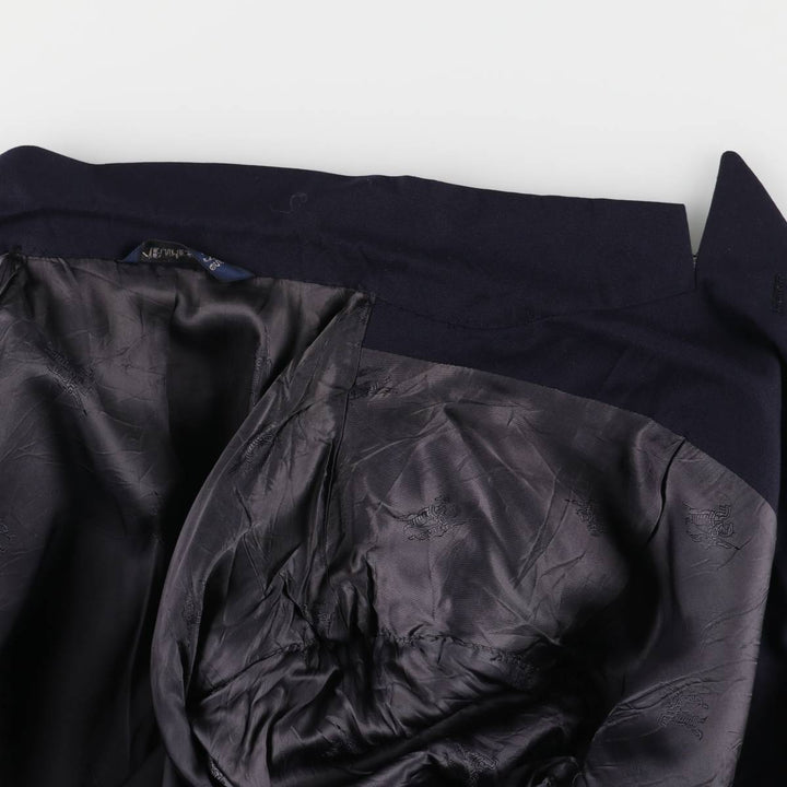 Burberry's peak lapel double-breasted wool tailored jacket, size L wool navy blue type Vintage Second Hand