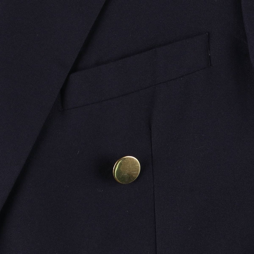 Burberry's peak lapel double-breasted wool tailored jacket, size L wool navy blue type Vintage Second Hand