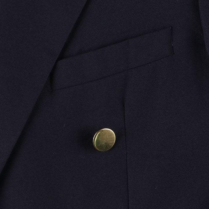 Burberry's peak lapel double-breasted wool tailored jacket, size L wool navy blue type Vintage Second Hand