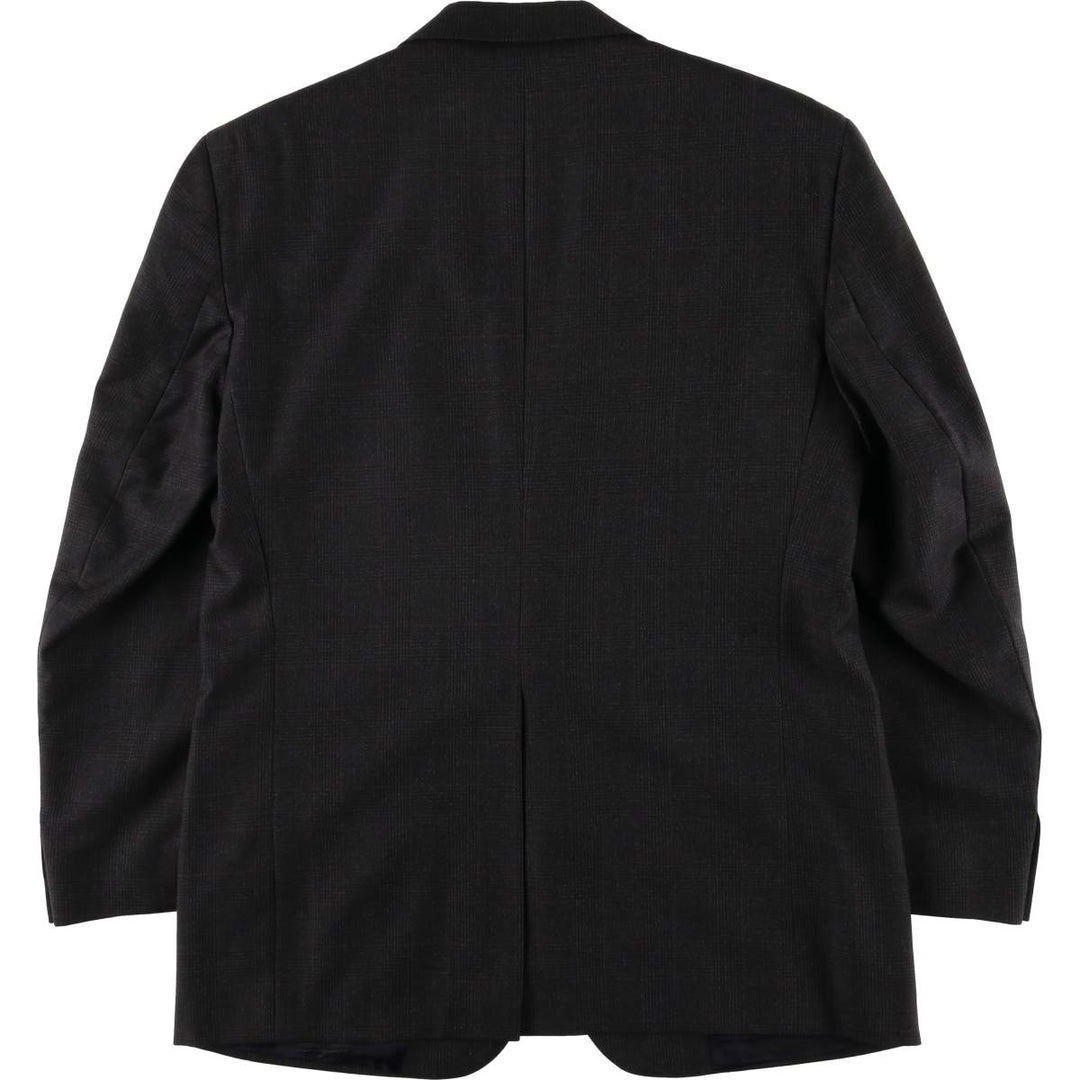 Burberry's Glen Plaid Wool Tailored Jacket, Made in USA, Men's Size L wool gray type Vintage Second Hand