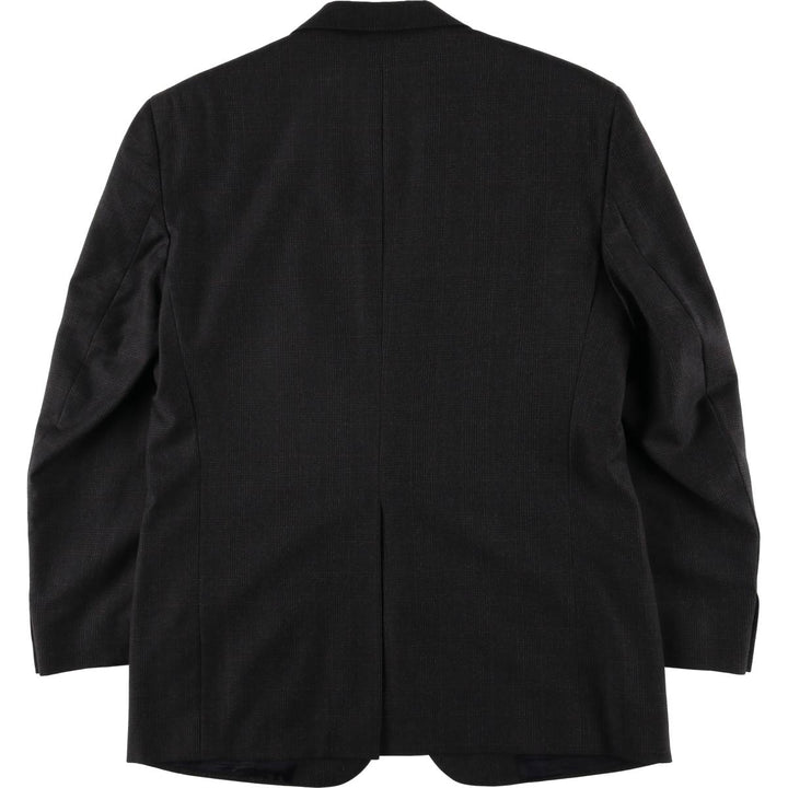 Burberry's Glen Plaid Wool Tailored Jacket, Made in USA, Men's Size L wool gray type Vintage Second Hand