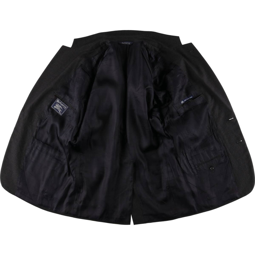 Burberry's Glen Plaid Wool Tailored Jacket, Made in USA, Men's Size L wool gray type Vintage Second Hand