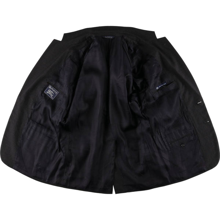 Burberry's Glen Plaid Wool Tailored Jacket, Made in USA, Men's Size L wool gray type Vintage Second Hand