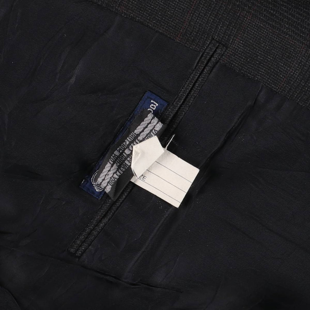 Burberry's Glen Plaid Wool Tailored Jacket, Made in USA, Men's Size L wool gray type Vintage Second Hand