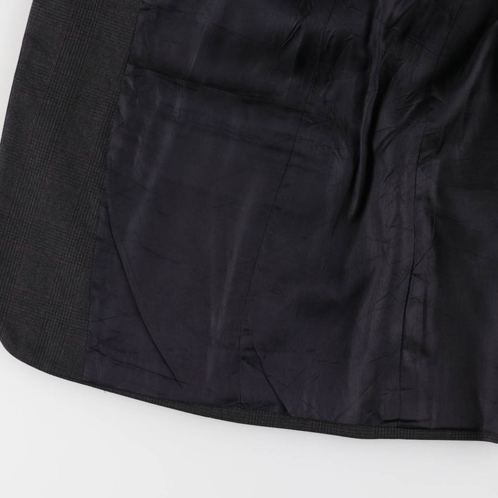 Burberry's Glen Plaid Wool Tailored Jacket, Made in USA, Men's Size L wool gray type Vintage Second Hand