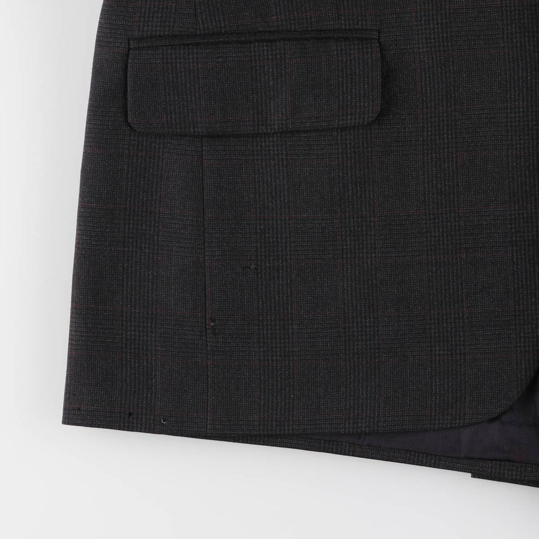 Burberry's Glen Plaid Wool Tailored Jacket, Made in USA, Men's Size L wool gray type Vintage Second Hand