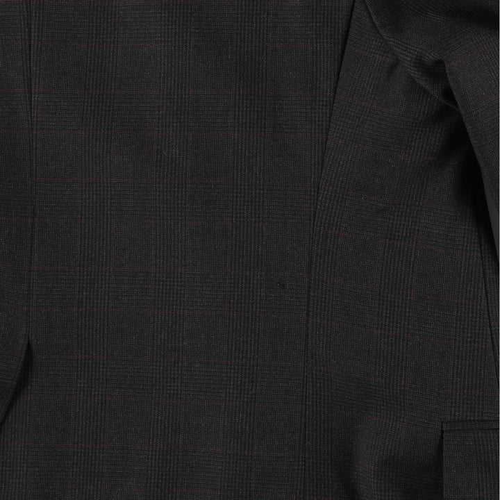 Burberry's Glen Plaid Wool Tailored Jacket, Made in USA, Men's Size L wool gray type Vintage Second Hand