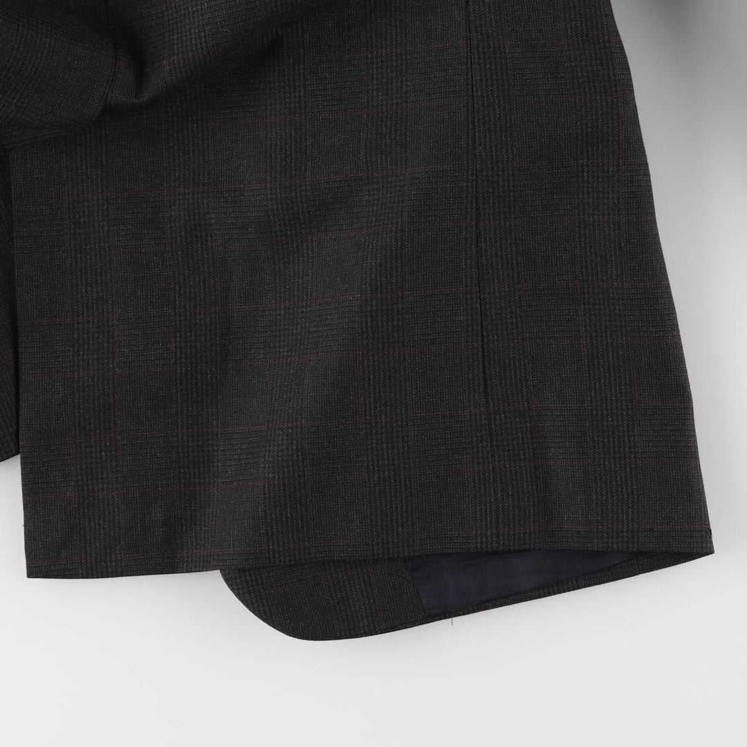 Burberry's Glen Plaid Wool Tailored Jacket, Made in USA, Men's Size L wool gray type Vintage Second Hand