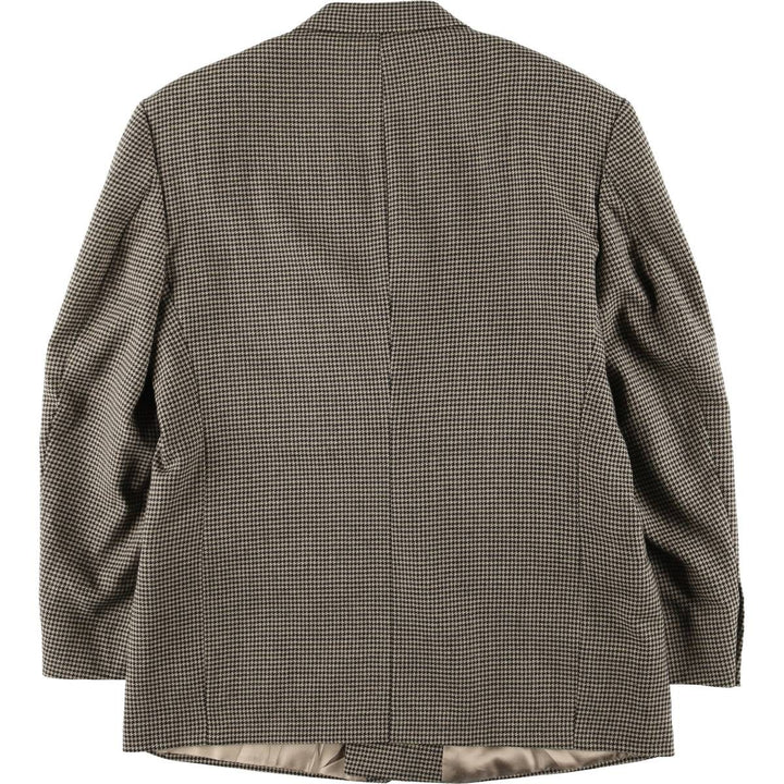 Pierre Cardin Houndstooth Pattern Wool Tailored Jacket, Made in USA, Men's Size Medium unclear Beige type Vintage Second Hand