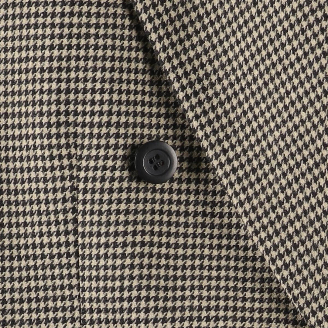 Pierre Cardin Houndstooth Pattern Wool Tailored Jacket, Made in USA, Men's Size Medium unclear Beige type Vintage Second Hand