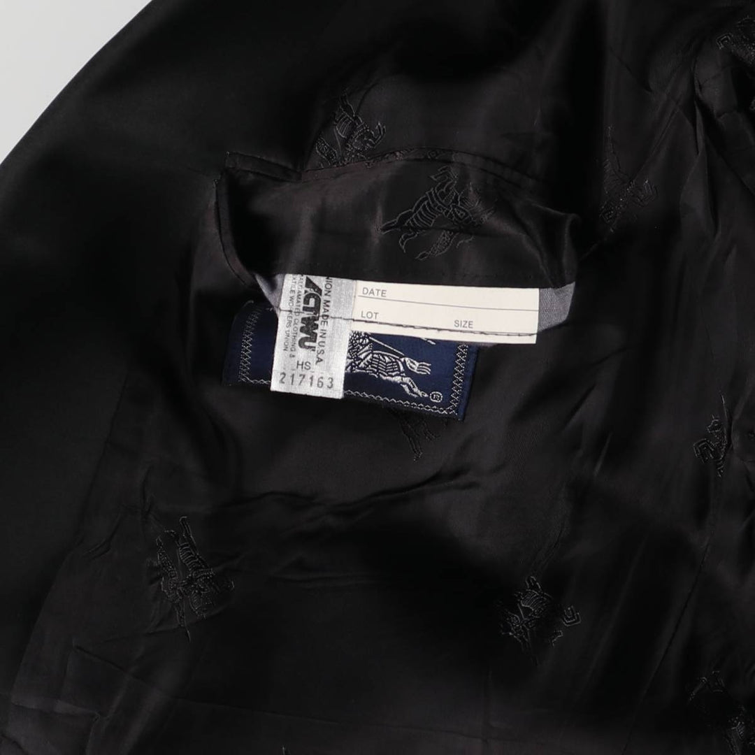 Burberry's wool tailored jacket, men's size L wool black type Vintage Second Hand