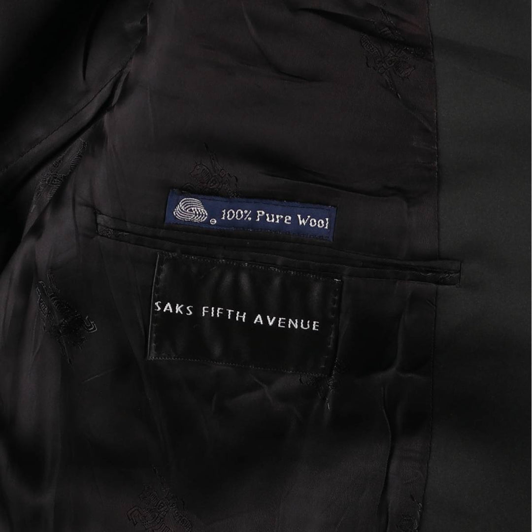 Burberry's wool tailored jacket, men's size L wool black type Vintage Second Hand