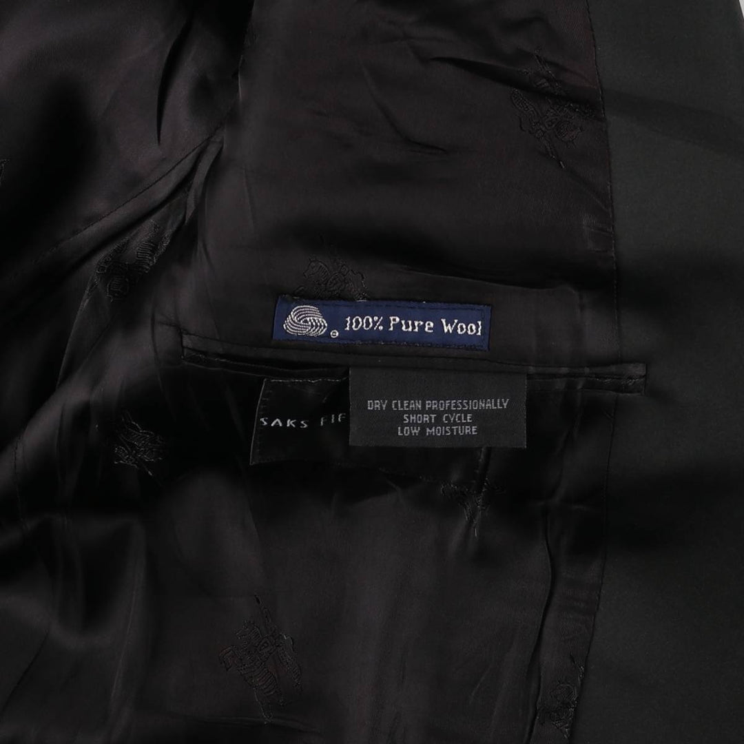 Burberry's wool tailored jacket, men's size L wool black type Vintage Second Hand
