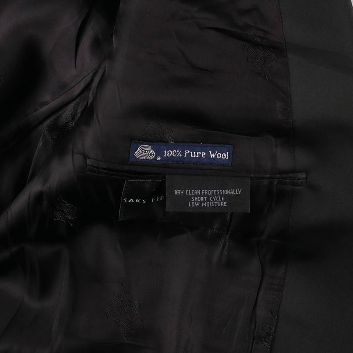 Burberry's wool tailored jacket, men's size L wool black type Vintage Second Hand