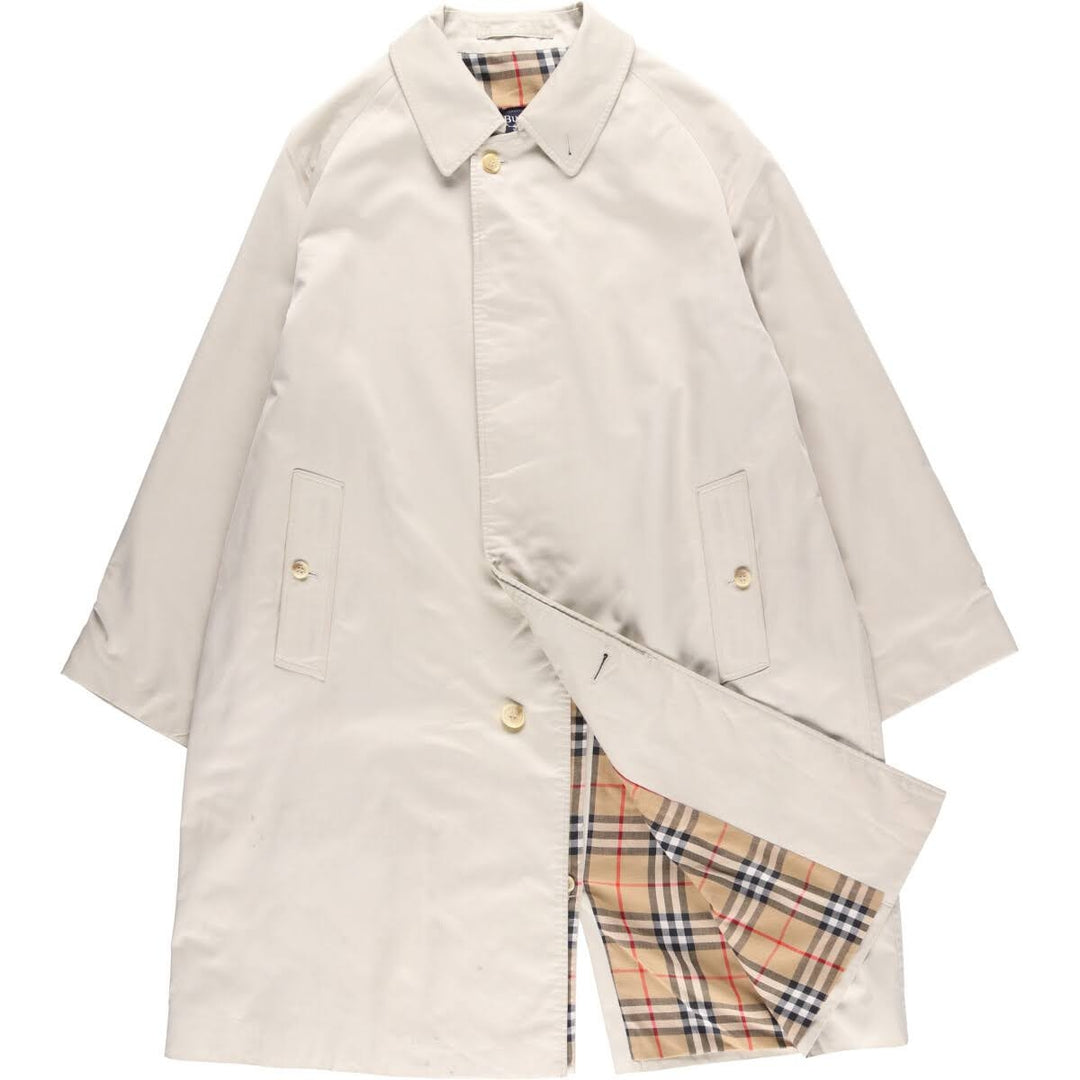 Burberry's Balmacaan Coat, Made in England, Men's Size L cotton Beige type Vintage Second Hand