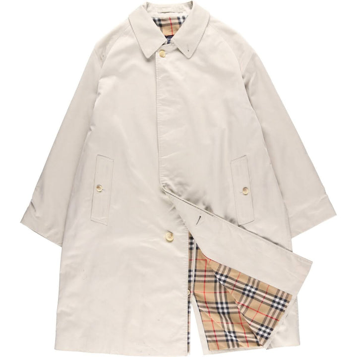Burberry's Balmacaan Coat, Made in England, Men's Size L cotton Beige type Vintage Second Hand