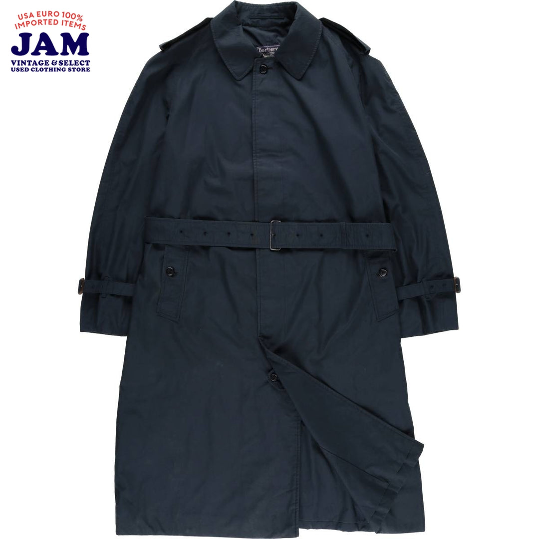 Burberry's Balmacaan Coat, Made in England, Men's XL Size polyester navy blue type Vintage Second Hand