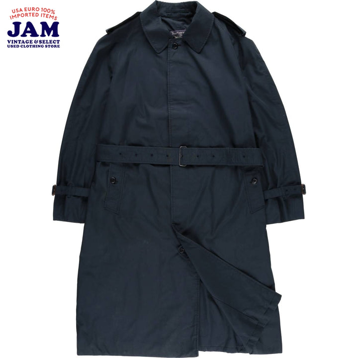Burberry's Balmacaan Coat, Made in England, Men's XL Size polyester navy blue type Vintage Second Hand