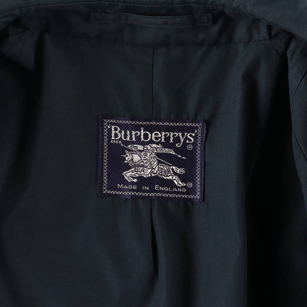 Burberry's Balmacaan Coat, Made in England, Men's XL Size polyester navy blue type Vintage Second Hand