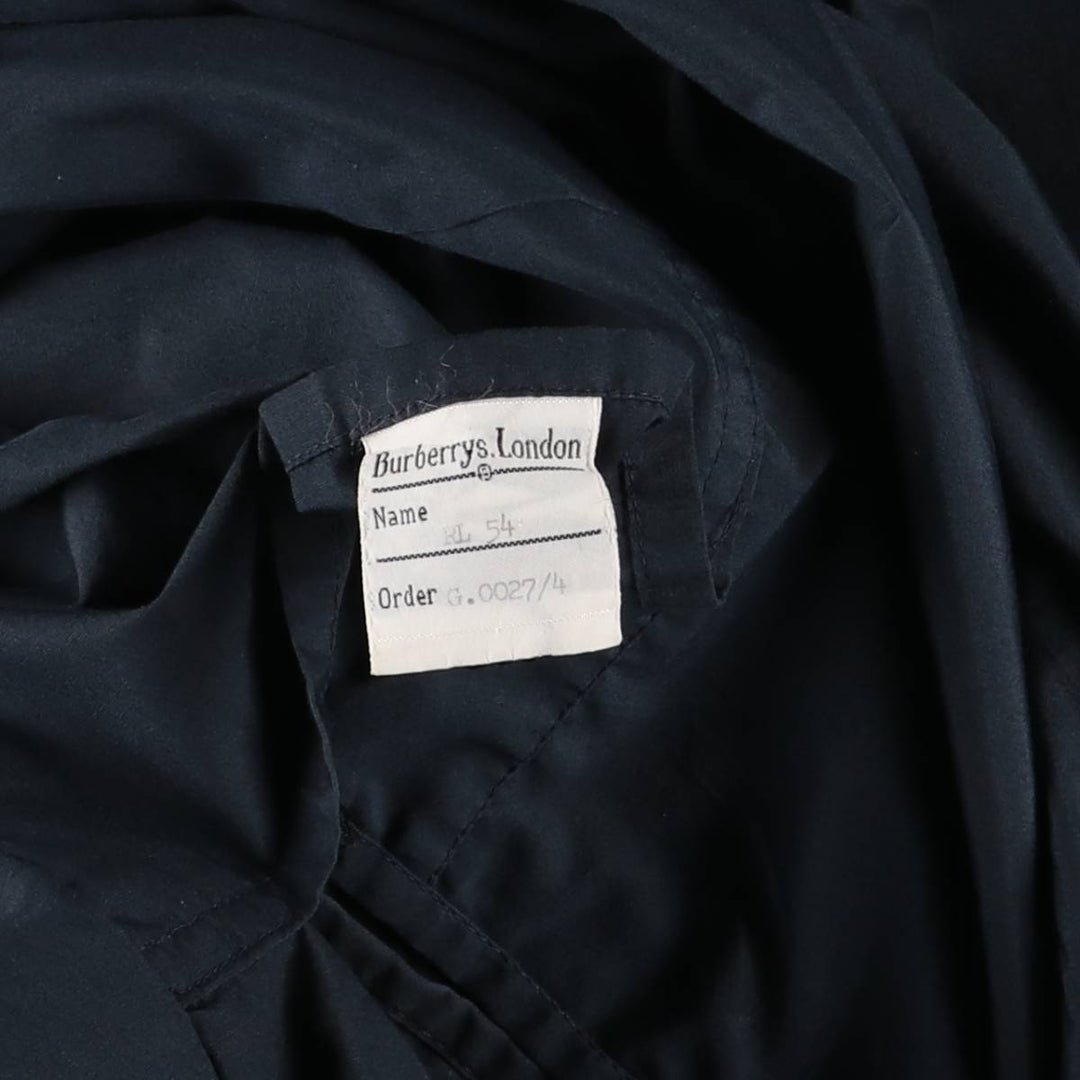 Burberry's Balmacaan Coat, Made in England, Men's XL Size polyester navy blue type Vintage Second Hand