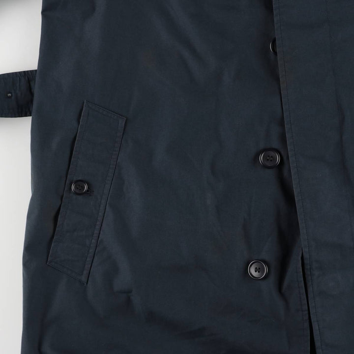 Burberry's Balmacaan Coat, Made in England, Men's XL Size polyester navy blue type Vintage Second Hand