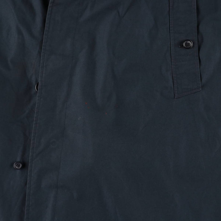 Burberry's Balmacaan Coat, Made in England, Men's XL Size polyester navy blue type Vintage Second Hand