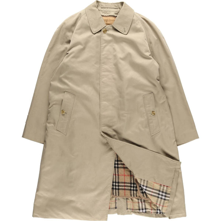 Burberry's Balmacaan Coat, Made in England, Men's Size L cotton Beige type Vintage Second Hand
