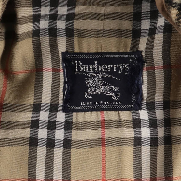 Burberry's Balmacaan Coat, Made in England, Men's Size L cotton Beige type Vintage Second Hand