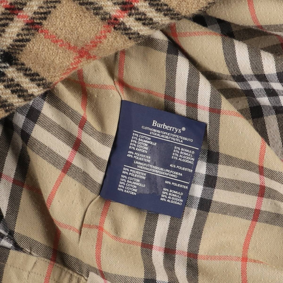Burberry's Balmacaan Coat, Made in England, Men's Size L cotton Beige type Vintage Second Hand