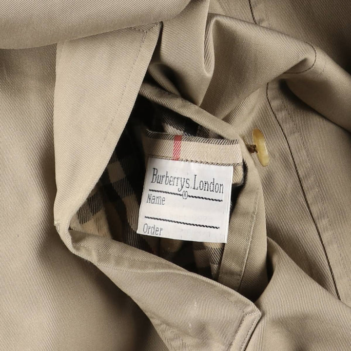 Burberry's Balmacaan Coat, Made in England, Men's Size L cotton Beige type Vintage Second Hand
