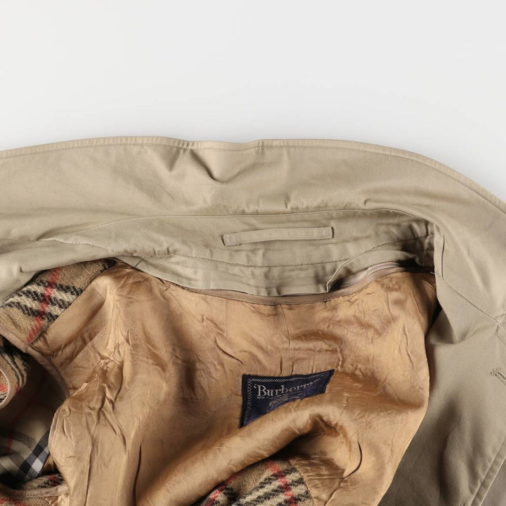 Burberry's Balmacaan Coat, Made in England, Men's Size L cotton Beige type Vintage Second Hand