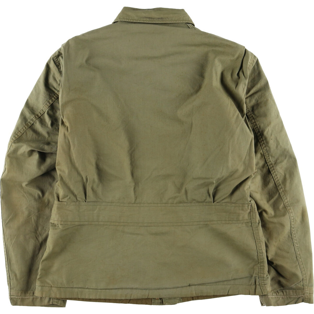 Vintage US Navy N-4 Stenciled Military Deck Jacket, Men's Size L unclear Khaki type sage green Vintage Second Hand