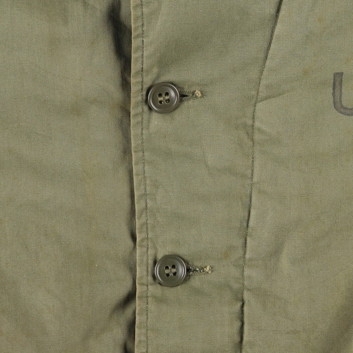 Vintage US Navy N-4 Stenciled Military Deck Jacket, Men's Size L unclear Khaki type sage green Vintage Second Hand