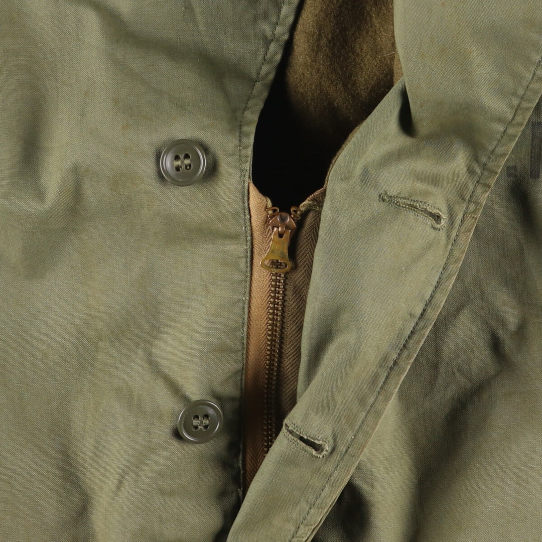 Vintage US Navy N-4 Stenciled Military Deck Jacket, Men's Size L unclear Khaki type sage green Vintage Second Hand